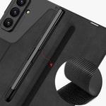 Galaxy Z Fold 7 Kılıf Kamera Korumalı Kadife Tasarımlı Zore Kıpta Kalem Bölmeli Fest Kapak