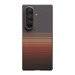 Galaxy Z Fold 7 Kılıf M-safe Şarj Özellikli Aramid Fiber Pitaka Tactile Woven Sunset-Moonrise Serisi Kapak