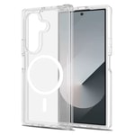 Galaxy Z Fold 7 Kılıf M-safe Şarj Özellikli Şeffaf Sert PC Zore Embos Kapak