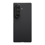 Galaxy Z Fold 7 Kılıf M-safe Şarj Özellikli 600D Aramid Fiber Pitaka Ultra-Slim Classic Serisi Black-Grey Twill Kapak
