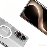 Galaxy Z Fold 8 Kamera Korumalı M-Safe Şarj Özellikli Şeffaf Zore London Sert PC Kapak