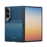 Galaxy Z Fold 8 Kılıf M-safe Şarj Özellikli Aramid Karbon Fiber Pitaka Tactile Woven Sunset-Moonrise Serisi Kapak