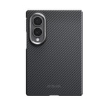Galaxy Z Fold 8 Kılıf M-safe Şarj Özellikli 600D Aramid Karbon Fiber Pitaka Edge Serisi Black-Grey Twill Kapak