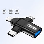 Go Des GD-CT196 4in1 Type-C+Lightning+Micro+USB3.0 OTG Dönüştürücü Adaptör