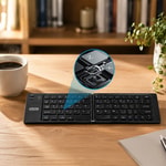 Go Des GD-KB326 Sessiz Tuş Tasarımlı Katlanabilir Bluetooth Bağlantılı Kablosuz Klavye