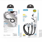 Go Des GD-UC806 3in2 Lightning – Type-C – Type-C Hızlı Şarj Kablosu 100W 1M