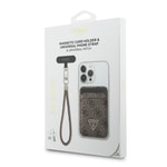 Guess Orjinal Lisanslı 2in1 Bilek Askı İpli 4G Desenli Metal Üçgen Logolu Magnetik Kartlık
