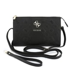 Guess Orjinal Lisanslı Peony ve 4G Desenli Şerit Detaylı Metal Logolu Omuz Askılı El Çantası