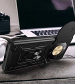 Honor Magic 8 Lite 5G Kılıf Magnetik Standlı Kamera Korumalı Zore Sürgülü Vega Kapak