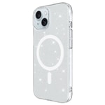 iPhone 15 Kılıf Zore M-safe Şarj Özellikli Simli Şeffaf Arka Yüzey Erdos Silikon Kapak