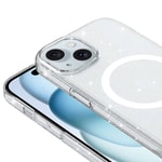 iPhone 15 Kılıf Zore M-safe Şarj Özellikli Simli Şeffaf Arka Yüzey Erdos Silikon Kapak