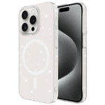 iPhone 15 Pro Max Kılıf Zore M-safe Şarj Özellikli Simli Şeffaf Arka Yüzey Erdos Silikon Kapak