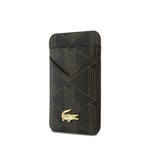 Lacoste Orjinal Lisanslı 2 Hazneli PVC Karışık Monogram Desenli Magnetik Kartlık