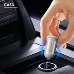 Lenyes CA53 Hızlı Şarj Özellikli Dual Type-C + USB-A Portlu Mini Araç Şarj Aleti 30W