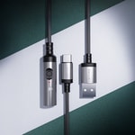 Lenyes LC110-TC Bükülme ve Aşınmaya Dayanıklı Örgü Tasarımlı Type-C Bağlantılı Çakmak Kablosu 30cm