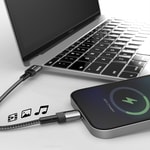 Lenyes LC546 Type-C to Lightning Örgü Tasarımlı Hızlı Şarj Özellikli Data ve Şarj Kablosu 27W 1M