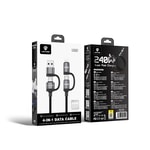 Lenyes LC557 4in1 USB-A - Type-C + Type-C to Lightning E-Mark Smart Çipli Data ve Şarj Kablosu 240W 1M