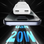 Lenyes LCH15-EU TC-L Type-C to Lightning GaN Teknolojili PD Hızlı Şarj Özellikli Şarj Seti 20W