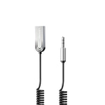 Lenyes LR208 Spiral Kablo Tasarımlı Dahili Mikrofonlu Kablosuz Ses Alıcı AUX Bluetooth v5.3 Adaptör