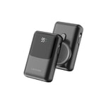 Lenyes PW223D Dijital LED Göstergeli Kablosuz Şarj Özellikli Type-C ve Lightning Kablolu Powerbank 22.5W 20.000mAh