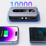 Lenyes PX1002D Dijital LED Göstergeli Teleskopik Type-C ve Lightning Kablolu Powerbank 35W 10.000mAh