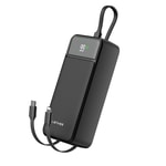 Lenyes PX355D Dijital LED Ekranlı Type-C ve Lightning Kablolu Powerbank 22.5W 30.000mAh