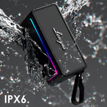Lenyes S876 Supreme Serisi RGB Işıklı Taşınabilir Su Geçirmez TWS Bluetooth Hoparlör v5.3 45W