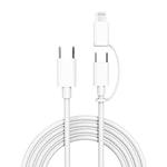 Micflip A22 2in1 PD Type-C to Type-C + Lightning MFI Sertifikalı Data ve Şarj Kablosu 240W 1M