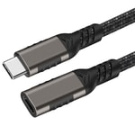 Qgeem Extension USB3.2 Type-C PD Uzatma Kablosu 100W 20Gbps 4K@60Hz 0.2 Metre