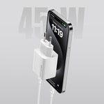 Recci RC108E GaN Teknolojili Hızlı Şarj Başlığı Type-C to Type-C PD 45W Kablolu Şarj Seti