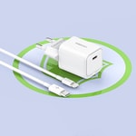 Recci RC65E Hızlı Şarj Başlığı Type-C to Lightning PD 20W Kablolu Şarj Seti