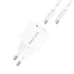 Recci RC77E GaN Teknolojili Hızlı Şarj Başlığı Type-C to Type-C PD 30W Kablolu Şarj Seti