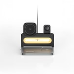 Recci RCW-49 Ambiyans Işıklı Telefon&Akıllı Saat&Kulaklık 15W 4in1 Kablosuz Şarj Standı