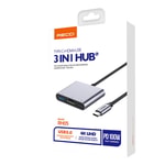 Recci RH05 Type-C to Type-C PD100W + HDMI 4K@30Hz + USB3.0 Bağlantı Özellikli 3in1 Hub
