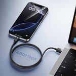 Recci RS50C USB-A to Type-C Örgü Tasarımlı Hızlı Şarj Özellikli Data ve Şarj Kablosu 1M
