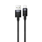 Recci RS50L USB-A to Lightning Örgü Tasarımlı Hızlı Şarj Özellikli Data ve Şarj Kablosu 1M