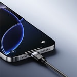 Recci RS50L USB-A to Lightning Örgü Tasarımlı Hızlı Şarj Özellikli Data ve Şarj Kablosu 1M