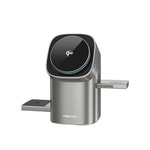 Recci RW05 Qi2 Şarj Teknolojili Ambiyans Işıklı Telefon&Akıllı Saat&Kulaklık 15W 3in1 Kablosuz Şarj Standı