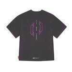 Skinarma Cypher Kısa Kollu Oversize Unisex Bisiklet Yaka Mor Tişört