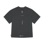 Skinarma Glitch Kısa Kollu Oversize Unisex Bisiklet Yaka Gri Tişört