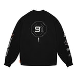 Skinarma Neptune Uzun Kollu Oversize Unisex Bisiklet Yaka Siyah Sweatshirt
