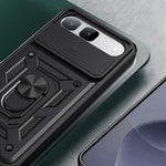 Tecno Spark 40 5G Kılıf Magnetik Standlı Kamera Korumalı Zore Sürgülü Vega Kapak