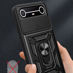 Tecno Spark Slim 5G Kılıf Magnetik Standlı Kamera Korumalı Zore Sürgülü Vega Kapak