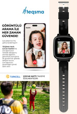 TEQSMA S25 Uz Akıllı Çocuk Saati- SOS, GPS Takibi, Görüntülü Görüşme, BTK Onaylı, Su Geçirmez 24 Ay Garantili Siyah