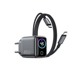 Wiwu CHG500 Voyager Serisi GaN Teknolojili PD/QC TFT Göstergeli Hızlı Şarj Başlığı 45W