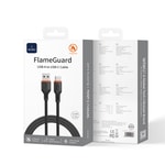 Wiwu Wi-C096 Flame Guard Serisi USB-A to Type-C Hızlı Şarj Özellikli Data ve Şarj Kablosu 1.2M