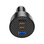Wiwu Wi-CC026 Hızlı Şarj Özellikli PD Type-C + USB-A Portlu Aramid Fiber Araç Şarj Aleti 200W
