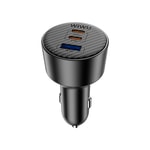 Wiwu Wi-CC026 Hızlı Şarj Özellikli PD Type-C + USB-A Portlu Aramid Fiber Araç Şarj Aleti 200W