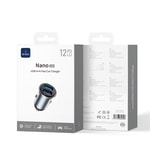 Wiwu Wi-CC031 Nano Lite Serisi Dual USB-A Hızlı Şarj Özellikli Araç Şarj Aleti PD 12W
