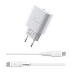 Wiwu Wi-G008 Essen Serisi GaN Tech PD Hızlı Şarj Başlığı Type-C to Type-C PD 30W Kablolu Şarj Seti